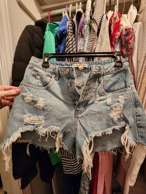 Signature8 Distressed Blue Denim Shorts